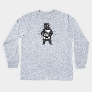 I Heart OwlBears Kids Long Sleeve T-Shirt